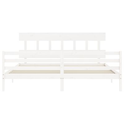 vidaXL Bed Frame without Mattress White Super King Size Solid Wood