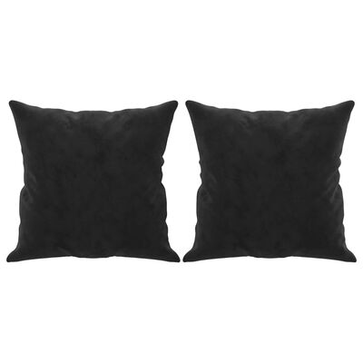 vidaXL 3-Seater Sofa with Throw Pillows Black 180 cm Velvet