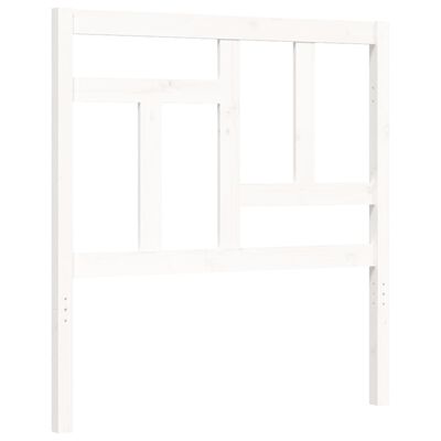 vidaXL Bed Frame without Mattress White Single Solid Wood Pine