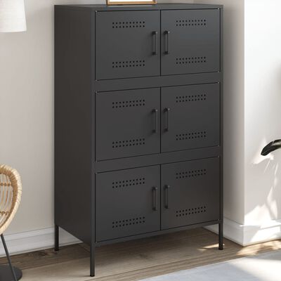 vidaXL Highboard Black 68x39x113 cm Steel