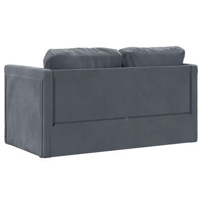 vidaXL Floor Sofa Bed 2-in-1 Dark Grey 122x204x55 cm Velvet