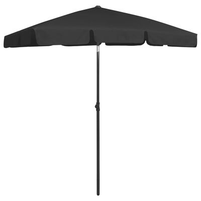 vidaXL Beach Parasol Black 180x120 cm