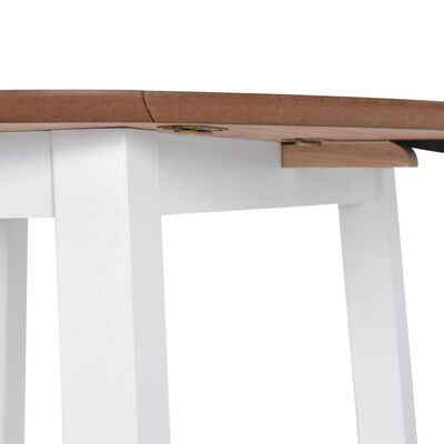 vidaXL Drop-leaf Dining Table Round MDF White