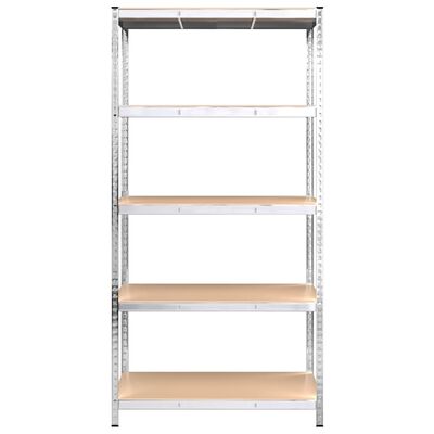 vidaXL 5-Layer Storage Shelf Silver Steel&Engineered Wood