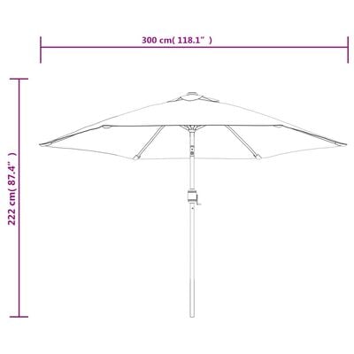 vidaXL Parasol Sand White 3m Steel Pole