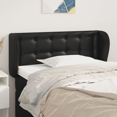 vidaXL Headboard with Ears Black 103 cm Faux Leather