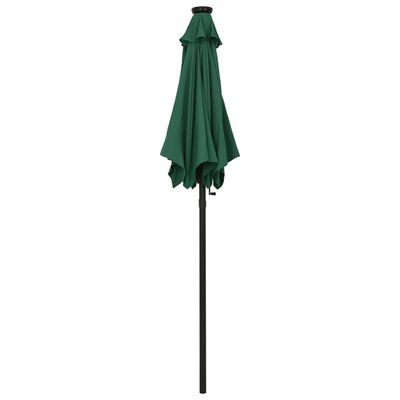 vidaXL Garden Parasol with LED Lights Green 200x211 cm Aluminium