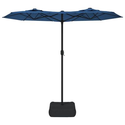 vidaXL Double-Head Garden Parasol with LEDs Azure Blue 316x240 cm