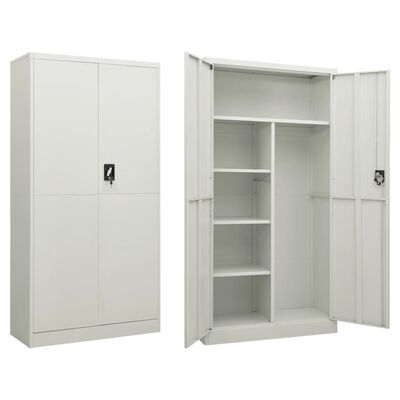 vidaXL Locker Cabinet Light Grey 90x40x180 cm Steel