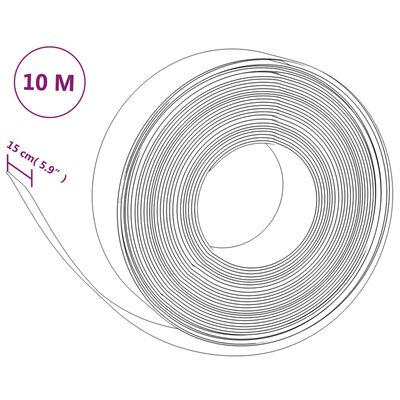 vidaXL Garden Edging Grey 10 m 15 cm Polyethylene