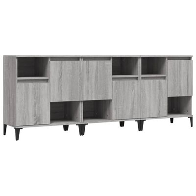 vidaXL Sideboards 3 pcs Grey Sonoma 60x35x70 cm Engineered Wood