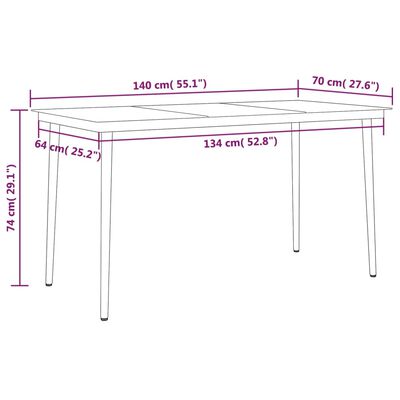 vidaXL 5 Piece Garden Dining Set Black