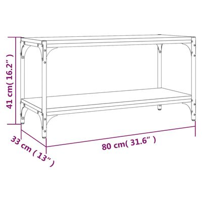 vidaXL TV Cabinet Black 80x33x41 cm Engineered Wood and Steel