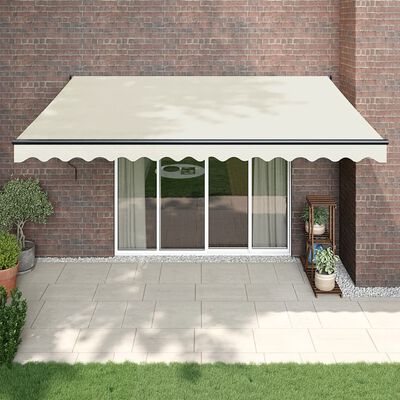 vidaXL Retractable Awning Cream 4x3 m Fabric and Aluminium