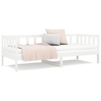 vidaXL Day Bed without Mattress White 90x190 cm Single Solid Wood Pine