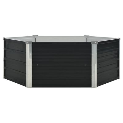 vidaXL Raised Garden Bed Anthracite 129x129x45 cm Galvanised Steel