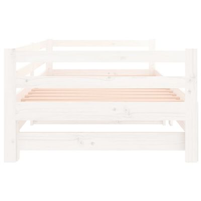 vidaXL Pull-out Day Bed White 2x(90x190) cm Solid Wood Pine