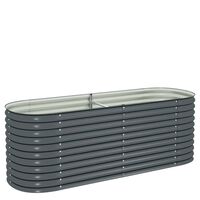 vidaXL Garden Raised Bed 240x80x81 cm Galvanised Steel Grey