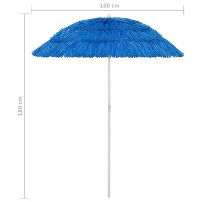 vidaXL Hawaii Beach Parasol Blue 180 cm