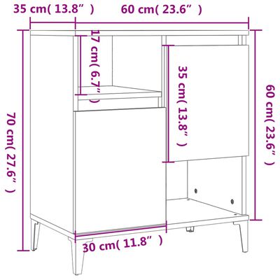 vidaXL Sideboards 3 pcs Black 60x35x70 cm Engineered Wood