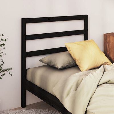 vidaXL Bed Headboard Black 96x4x100 cm Solid Wood Pine