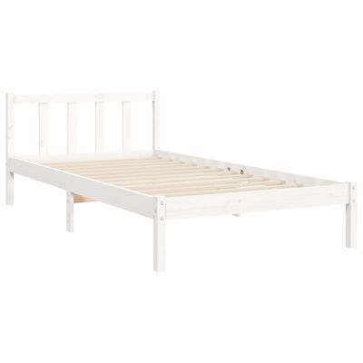 vidaXL Bed Frame without Mattress White 90x190 cm Single Solid Wood Pine