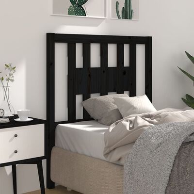 vidaXL Headboard Black 96x4x100 cm Solid Wood Pine