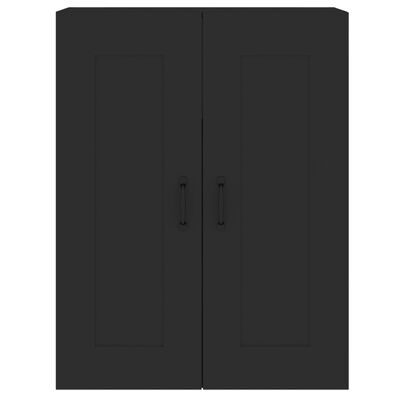 vidaXL Wall Mounted Cabinets 2 pcs Black Engineered Wood