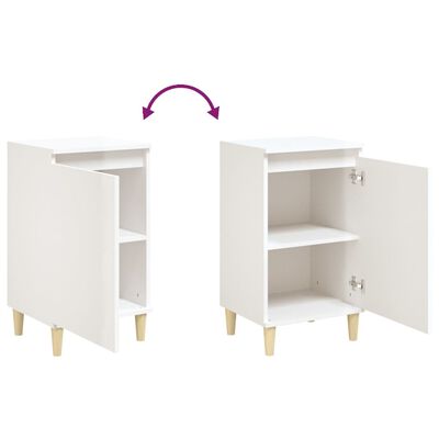 vidaXL Bedside Cabinets 2 pcs High Gloss White 40x35x70 cm Engineered Wood