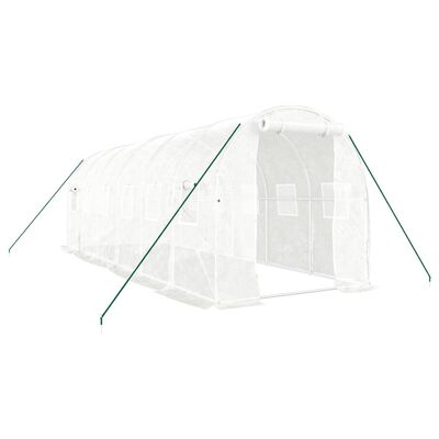 vidaXL Greenhouse with Steel Frame White 12 m² 6x2x2 m