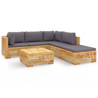 vidaXL 6 Piece Garden Lounge Set with Cushions Solid Wood Teak