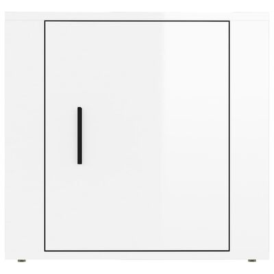 vidaXL Bedside Cabinets 2 pcs High Gloss White 50x39x47 cm