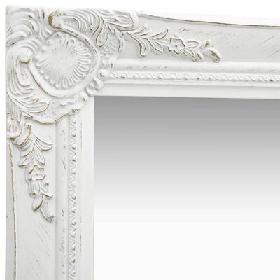 vidaXL Wall Mirror Baroque Style 40x40 cm White