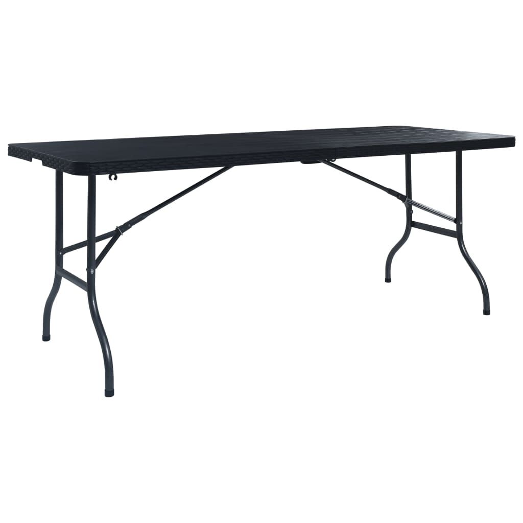 black rattan folding table