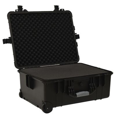 vidaXL Wheeled Flight Case Black 58x45x27 cm PP