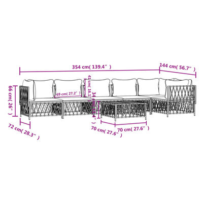 vidaXL 7 Piece Garden Lounge Set with Cushions Anthracite Steel