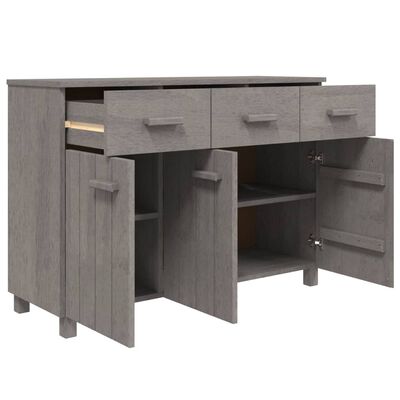 vidaXL Sideboard HAMAR Light Grey 113x40x80 cm Solid Wood Pine