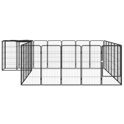 vidaXL 26-Panel Dog Playpen Black 50x100 cm Powder-coated Steel