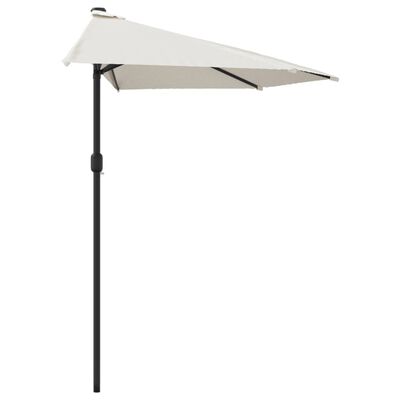 vidaXL Garden Parasol with Aluminium Pole Sand 270x144 cm Half