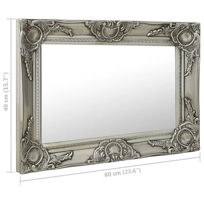 vidaXL Wall Mirror Baroque Style 60x40 cm Silver