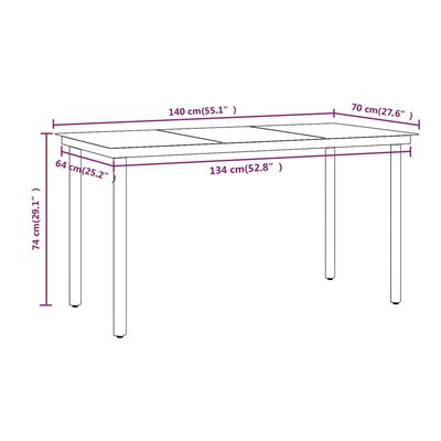 vidaXL 5 Piece Garden Dining Set with Cushions Brown