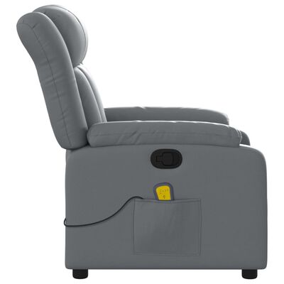 vidaXL Massage Recliner Chair Grey Faux Leather