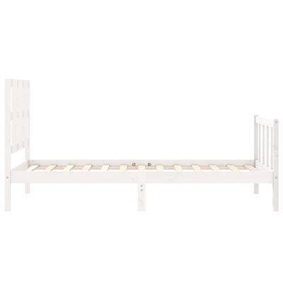 vidaXL Bed Frame without Mattress White 90x190 cm Single Solid Wood Pine