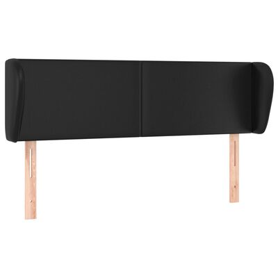 vidaXL Headboard with Ears Black 147x23x78/88 cm Faux Leather