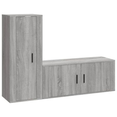 vidaXL 2 Piece TV Cabinet Set Grey Sonoma Engineered Wood