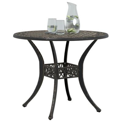 vidaXL Garden Table Bronze Ø90x75 cm Cast Aluminium