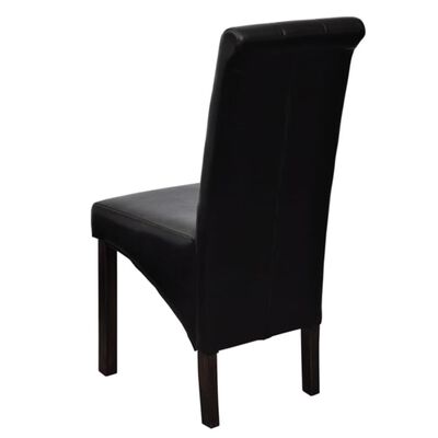 vidaXL Dining Chairs 2 pcs Black Faux Leather