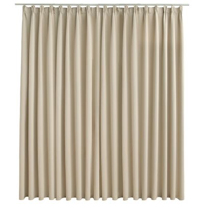 vidaXL Blackout Curtain with Hooks Beige 290x245 cm