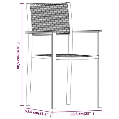 vidaXL 9 Piece Garden Dining Set Black