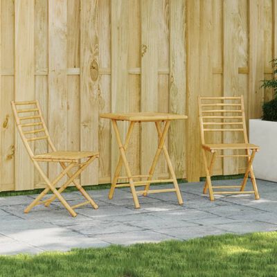 vidaXL 3 Piece Bistro Set Bamboo